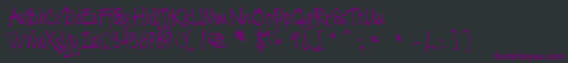 Cratch ffy-Schriftart – Violette Schriften auf schwarzem Hintergrund
