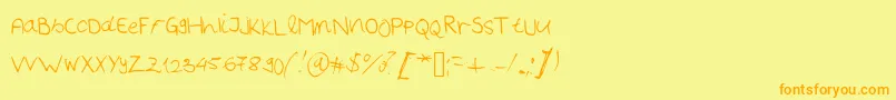 Handwriter Font – Orange Fonts on Yellow Background