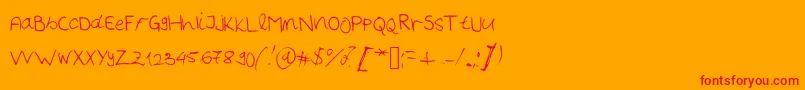 Шрифт Handwriter – красные шрифты на оранжевом фоне