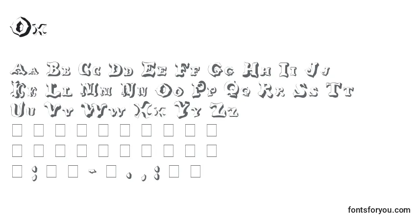 Шрифт Ox – алфавит, цифры, специальные символы