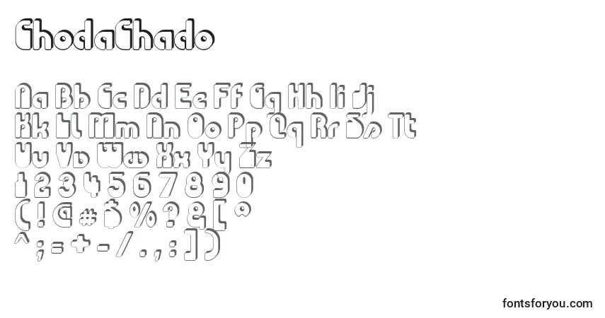 Czcionka ChodaChado – alfabet, cyfry, specjalne znaki