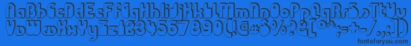 ChodaChado Font – Black Fonts on Blue Background