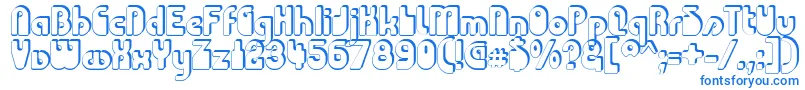 フォントChodaChado – 白い背景に青い文字