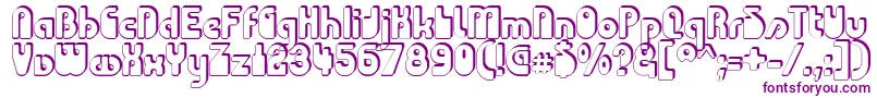 ChodaChado-Schriftart – Violette Schriften auf weißem Hintergrund