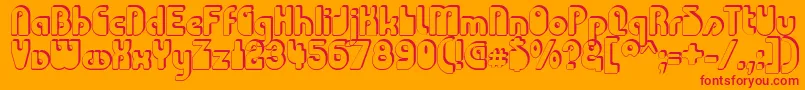 Czcionka ChodaChado – czerwone czcionki na pomarańczowym tle