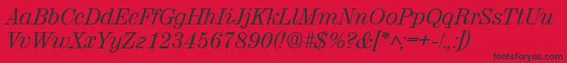 RubyscriptRegular Font – Black Fonts on Red Background