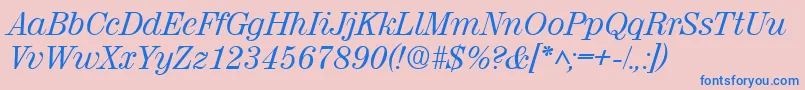 RubyscriptRegular Font – Blue Fonts on Pink Background