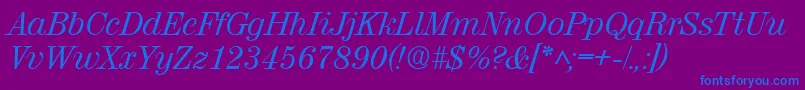 RubyscriptRegular Font – Blue Fonts on Purple Background