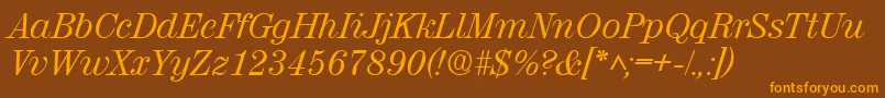 RubyscriptRegular Font – Orange Fonts on Brown Background