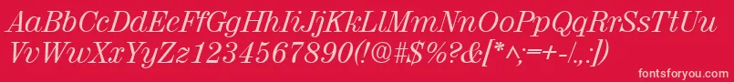 RubyscriptRegular Font – Pink Fonts on Red Background