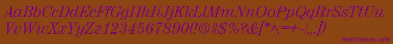 RubyscriptRegular Font – Purple Fonts on Brown Background