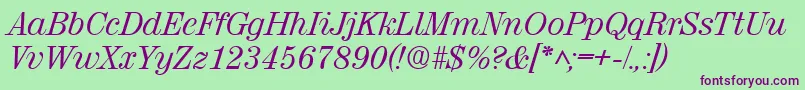 RubyscriptRegular Font – Purple Fonts on Green Background