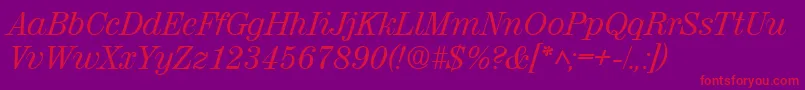 RubyscriptRegular Font – Red Fonts on Purple Background