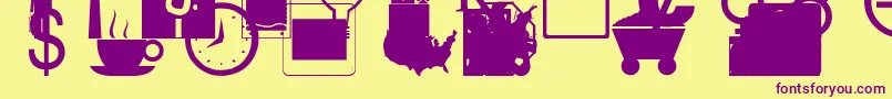 IndustrialIndustiaRegular Font – Purple Fonts on Yellow Background