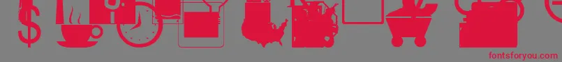 IndustrialIndustiaRegular Font – Red Fonts on Gray Background