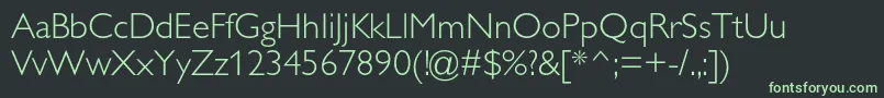 Gillsanslightc-fontti – vihreät fontit mustalla taustalla