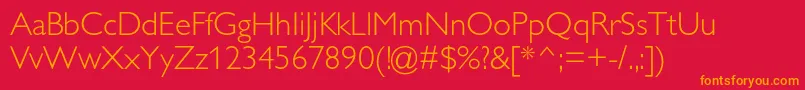 Gillsanslightc Font – Orange Fonts on Red Background