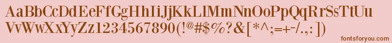 Bodonixt-Schriftart – Braune Schriften auf rosa Hintergrund
