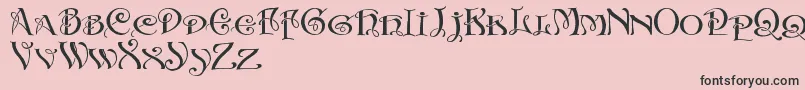 InitialsWithCurls Font – Black Fonts on Pink Background