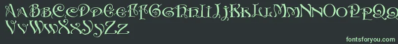 InitialsWithCurls Font – Green Fonts on Black Background