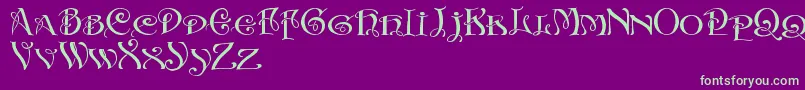 InitialsWithCurls Font – Green Fonts on Purple Background