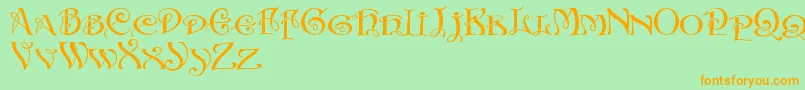 InitialsWithCurls Font – Orange Fonts on Green Background
