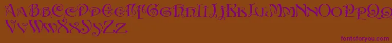 InitialsWithCurls Font – Purple Fonts on Brown Background
