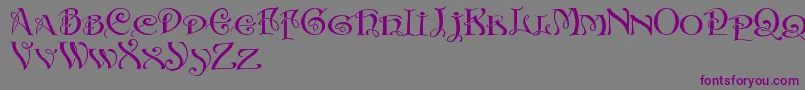 InitialsWithCurls Font – Purple Fonts on Gray Background