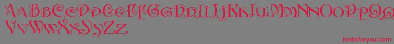 Шрифт InitialsWithCurls – красные шрифты на сером фоне