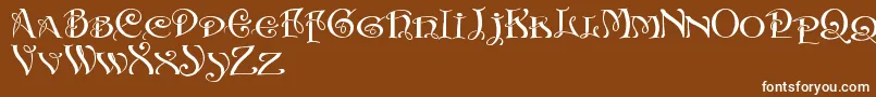 InitialsWithCurls Font – White Fonts on Brown Background