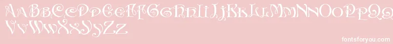 InitialsWithCurls-Schriftart – Weiße Schriften auf rosa Hintergrund