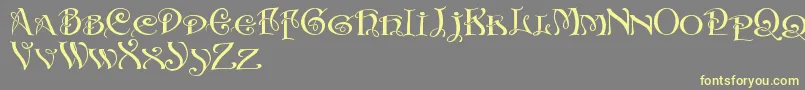InitialsWithCurls Font – Yellow Fonts on Gray Background