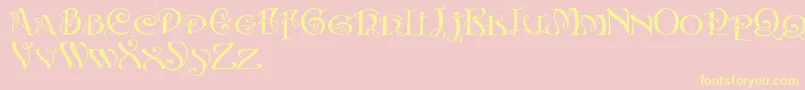 Więcej informacji o czcionce InitialsWithCurls Czcionka InitialsWithCurls – żółte czcionki na różowym tle
