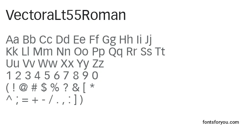VectoraLt55Roman-fontti – aakkoset, numerot, erikoismerkit