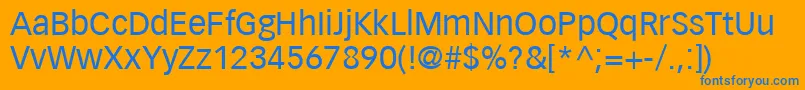 フォントVectoraLt55Roman – オレンジの背景に青い文字