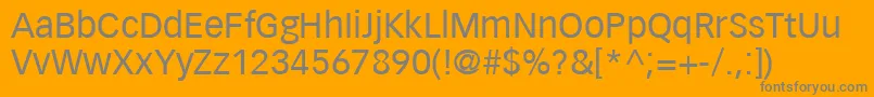 Weitere Informationen zur VectoraLt55Roman-Schriftart VectoraLt55Roman-Schriftart – Graue Schriften auf orangefarbenem Hintergrund