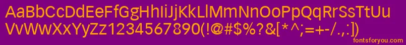 VectoraLt55Roman Font – Orange Fonts on Purple Background