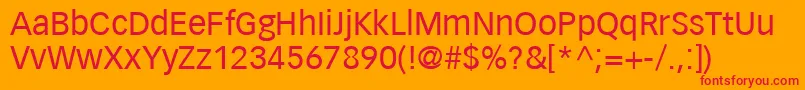 VectoraLt55Roman Font – Red Fonts on Orange Background
