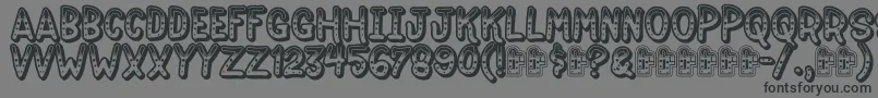 Jokewoodフォントについての詳細 フォントJokewood – 黒い文字の灰色の背景