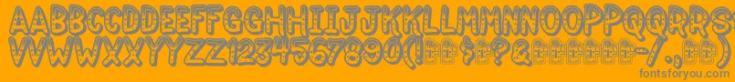 Jokewoodフォントについての詳細 フォントJokewood – オレンジの背景に灰色の文字