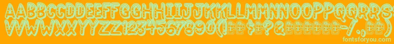 Jokewood Font – Green Fonts on Orange Background