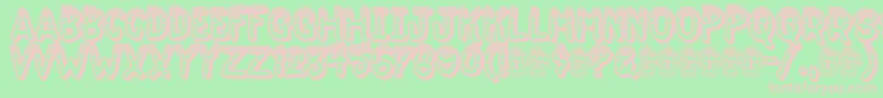 Jokewood-fontti – vaaleanpunaiset fontit vihreällä taustalla