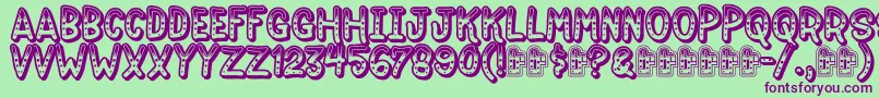 Weitere Informationen zur Jokewood-Schriftart Jokewood-Schriftart – Violette Schriften auf grünem Hintergrund