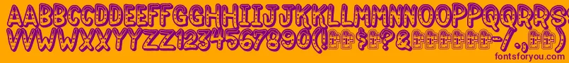 Saiba mais sobre a fonte Jokewood Fonte Jokewood – fontes roxas em um fundo laranja