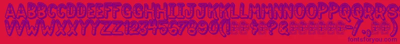 Jokewood Font – Purple Fonts on Red Background