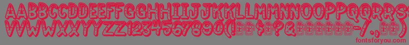 フォントJokewood – 赤い文字の灰色の背景