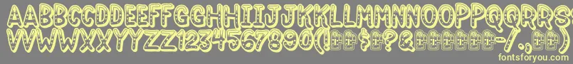 フォントJokewood – 黄色のフォント、灰色の背景