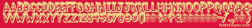 Jokewood Font – Yellow Fonts on Red Background