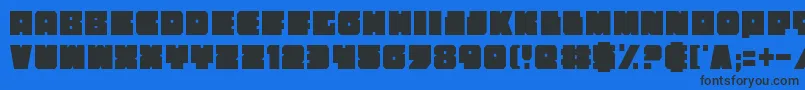 Шрифт Anakefkac – чёрные шрифты на синем фоне