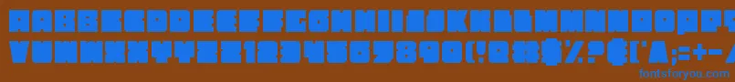 フォントAnakefkac – 茶色の背景に青い文字